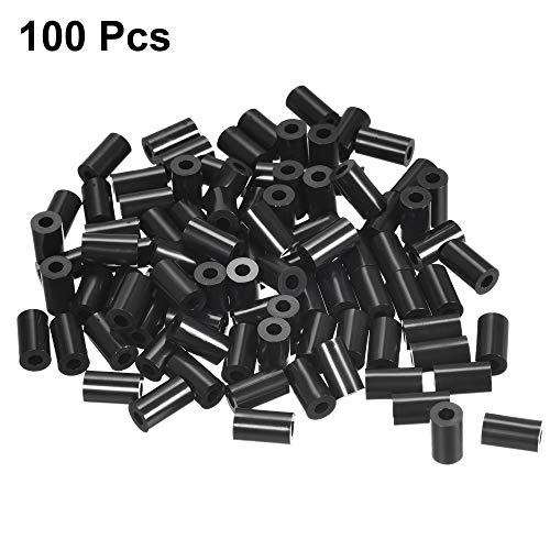 uxcell Nylon Round Spacer Washer 3.2mm ID 7mm OD 12mm Height for M3 Screws Black 100Pcs - size: 3.2mmx7mmx12mm