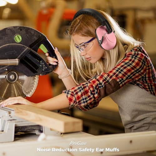 ProCase Hearing Protection Ear Muffs SNR 33dB, Noise Cancelling Headphones - color: 1 - Pink