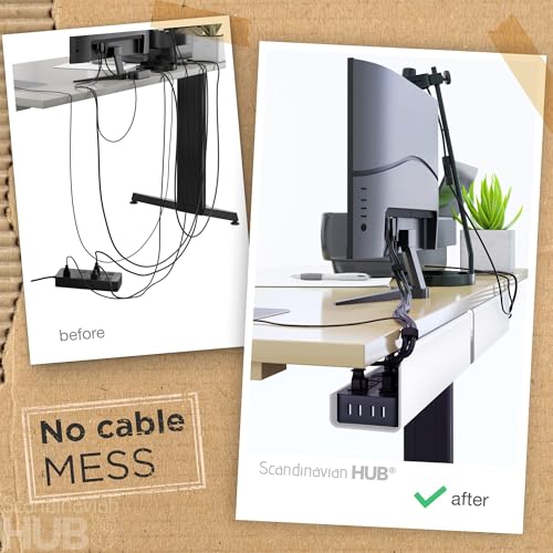 Scanfield Under Desk Cable Management Tray, No-Screw, 17-Inch, 2-Pack White - color: White, size: 2pcs Self Adhesive