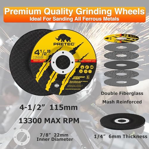 26 Packs Angle Grinder Cutting Flap Grinding Disc Wheel 4 1/2in Inches - 20 Packs 4.5"x1/4"x7/8" Cut off Wheels,3 Packs 4.5"x7/8" 60 Grit Flap Discs, 3 Packs 4.5"x1/25"x7/8" Grinding Wheels | 20 Packs 4.5"x1/4"x7/8" Cut off Wheels,3 Packs 4.5"x7/8" 60 Gri