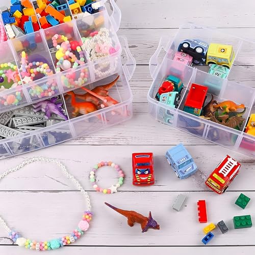 Bead Organizer 3 Tier 30 grid Stackable Craft Tackle Storage Container - size: 3-Tier