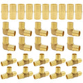 Hooshing 30 Pack 3/4" PEX Fitting Combo, Straight Coupling, Elbow, Tee Set - size: 3/4" 3 Size 30PCS