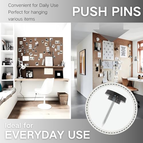150PCS Black Clear Thumb Tacks for wall Push pins thumbtacks for Hanging - color: Clear Black