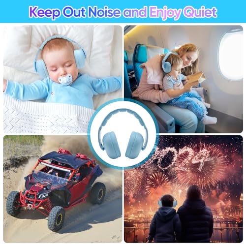 Floriogra Baby Headphones for Noise - [Upgraded Friendly Version] Infant Ear Muffs Noise Protection - Toddler Noise Cancelling Headphones - Baby Ear Protection for 3 Months to 3 Years - color: Blue