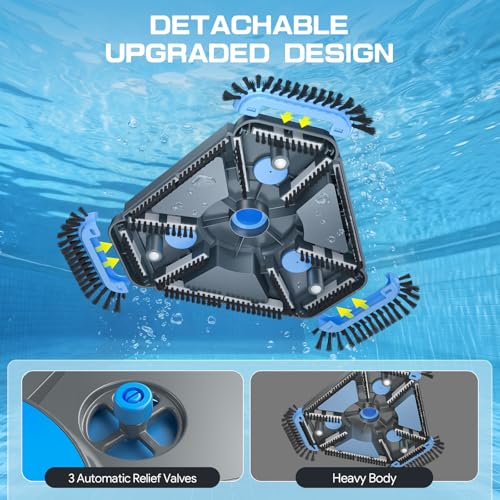 UIRWAY (No Pole) 3-in-1 Pool Cleaning Kit: Vacuum Head, Brush, Net - size: 13.5" Vacuum Head