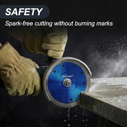 GoYonder 2 Pack 5 Inch Super Thin Diamond Saw Blade for Cutting Porcelain Tiles,Granite Marble Ceramics (5") - size: 5"-Blue-2 PCS