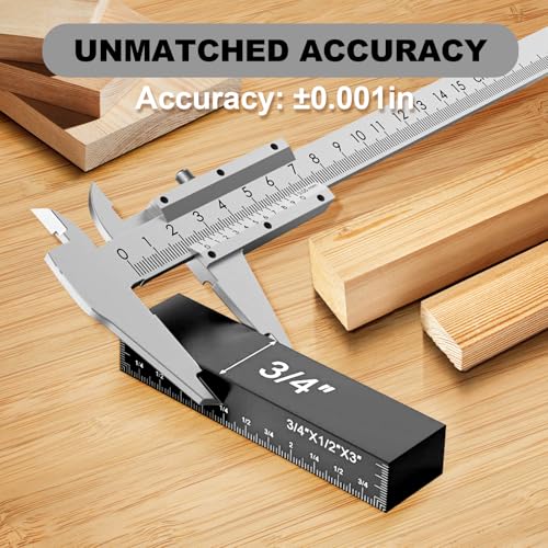 Setup Blocks Woodworking Tools - 15 PCS Height Gauge Block Set with Precision Ruler-Marked Bars, Table Saw Accessories (Large) Graving tools