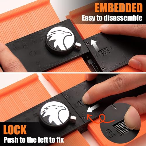 Saker Contour Gauge Profile Tool Unlimited Connection 10 Inch | Adjustable Lock,Precisely Copy Irregular Shape Duplicator,Cool Gadgets for Woodworking Tool Tracing - style: Unlimited Connection