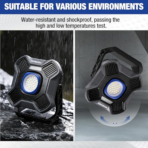 WORKPRO Magnetic Work Light, 4000mAh Rechargeable LED Work Lights, 2000LM
