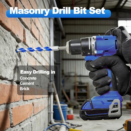 5 Pack 3/16" Masonry Drill Bit Set for Concrete,Hex Shank,4" Length - size: 3/16 inch（ 5 Pack ）, style: Hex Shank