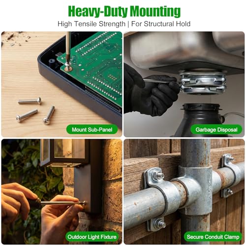 250 Pcs #8-32 Pan Head Machine Screws Nut Washer Bolt Kit,304 SS | Phillips Drive Full Thread Assorted, Includes #8-32 x 1/4"-1-1/4"Lengths for Electrical Outlet Switch Plate, Storage Box - size: SS 250Pcs #8-32（1/4" to 1-1/4" ） Pan