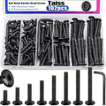 Taiss 102PCS Flat Head Hex Socket Cap Screws M6 Bolts 8 Sizes M6*15/20/25/30/35/40/45/50mm 304 Stainless Steel Furniture Bolts,Full Thread Furniture Screws with Hex Wrench - size: 102PCS M6 Assortment Kit