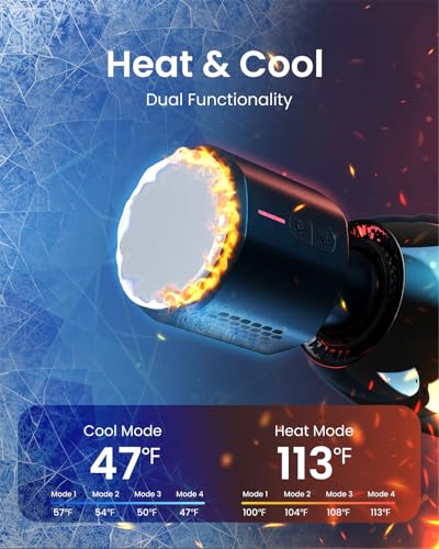 RENPHO Power+ Thermacool Massage Gun with Heat and Cold - color: Soot-black