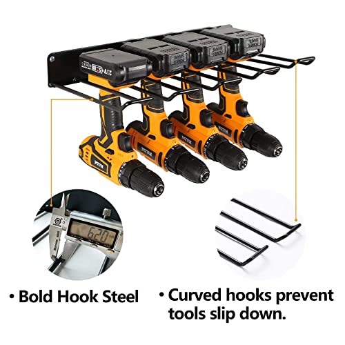 UU-Major Drill Holder Wall Mount,Power Tool Organizer,Heavy Duty Garage Tool Organizers and Storage,2 Pack Power Tool Storgae Racks Set Solid Metal Black… - style: 2 rack