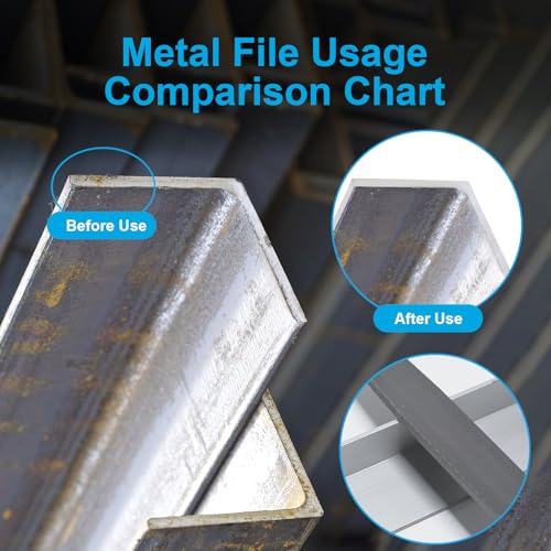 3Pcs Metal File Set, 8-Inch Professional High Carbon Steel