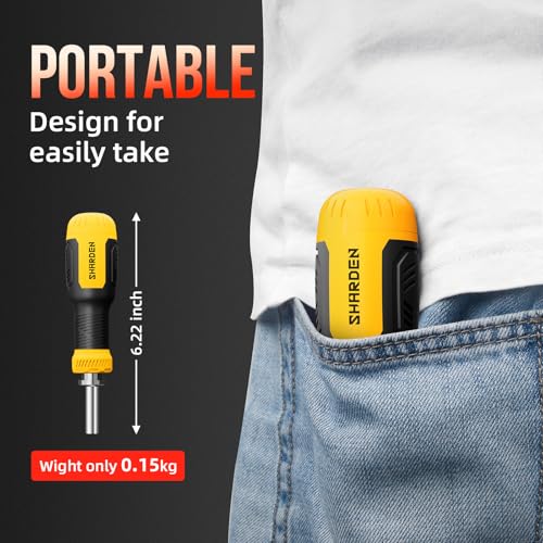 SHARDEN Multi ScrewDriver Set 26 in 1 All in One Adjustable Screw Driver - color: Yellow, size: Extendable-NonRatchet