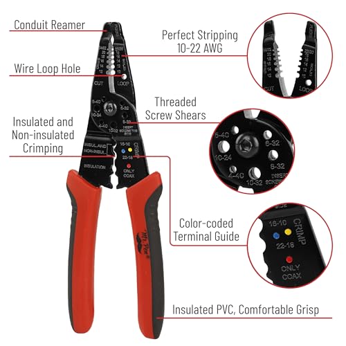 Mr. Pen- Wire Stripper, 8 inch, Red, Wre Stripper Tool, Wire Strippers - color: Red