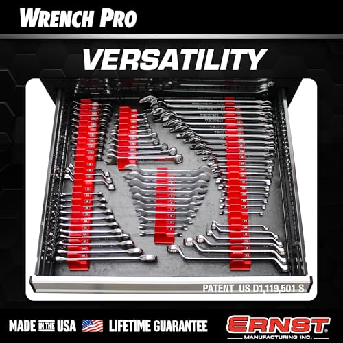 Ernst Manufacturing Wrench Pro - Modular Wrench Organizer for 20 Tools with Magnetic Base (Patented) - Made in the USA - color: Black