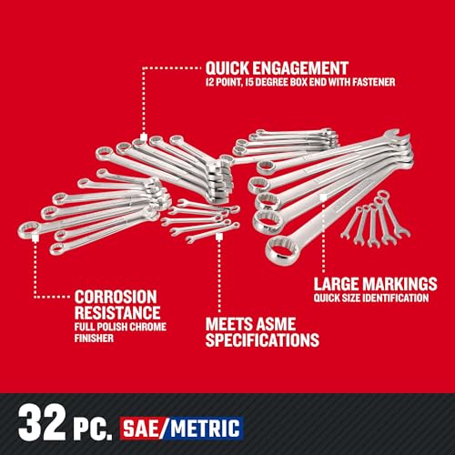 CRAFTSMAN Wrench Set, SAE / Metric, 32-Piece (CMMT12080) - style: 32 Piece SAE