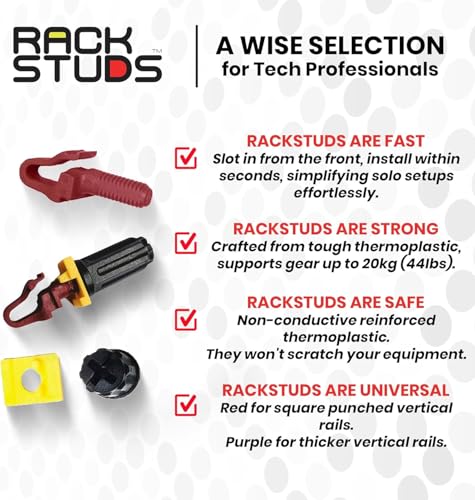 R400 - Server Rack Screws for Server Rack Rails 19" Square Punched Vertical Rails, Perfect Cage Nut Replacement, Rack-Mount Screws - Red 400-Pack 2.22mm/0.086 - color: Red, size: 400 Pack