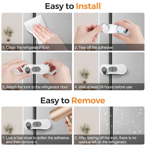 RV Refrigerator Door Latch for Travel&Camper, 5 Pack No Tools Need or Drill Fridge Door Lock, One-Handed Operation Freezer Lock to Keep Door Closed (Not Compatible with Built-In RV Fridges)