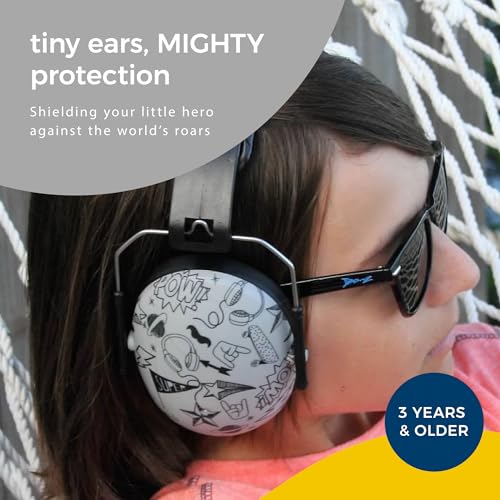 BANZ Kidz Earmuffs 2 Years & Older - Loud Noise Cancelling, Size Adjustable - color: Silver