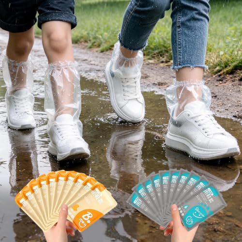 Individually Packaged Rain Shoe Covers for Adults, 40 Pcs Clear Disposable Plastic Shoe Ponchos, Wear-resistant & Portable，Perfect for Use in Rain, Snow and Disney (Kids + Adults, M 40Pcs) - size: Kids + Adults M 40Pcs