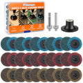 30 Pcs Quick Change Surface Prep Discs, 2 Inch 3-Grit (Coarse to Extra Fine) Aluminium Oxide Nylon Roll Lock Sanding Discs, with 1/4" Round & Hex Shank, for Die Grinder, Grinding, Polishing - color: Mix 30 PCS
