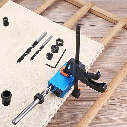15 Pcs Pocket Hole Jig Kit 15 Degree Woodwork Guides Joint Angle Tool Carpentry Locator With Hole Fixture 6/8/10mm Drill Bits Dowel Screw Drill Jig Joinery Kit Carpenters