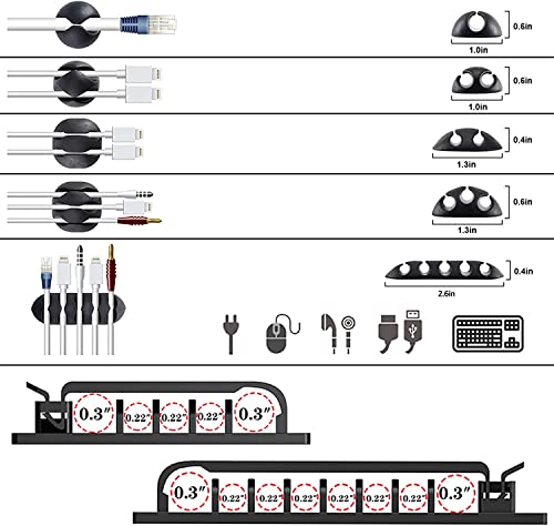 White Cable Management Organizer Kit 4 Cable Sleeve Split 311Pcs - size: 322 PCS