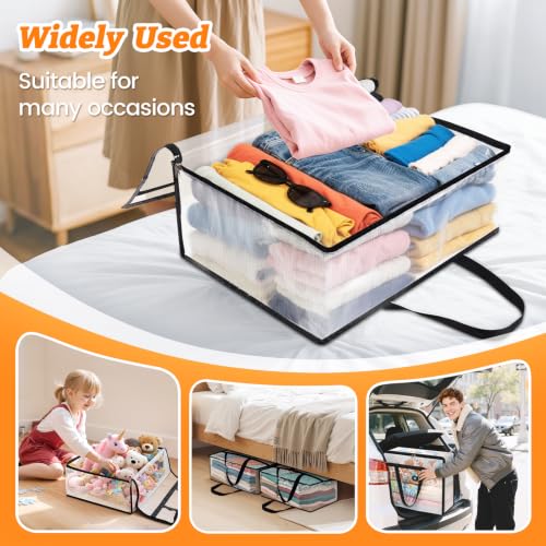 BlissTotes Moving Bags 40L 4PCS, Clear Clothes Storage Under Bed Storage - size: 40L