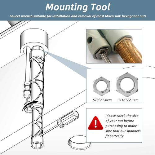 118305 Kitchen Faucet Installation Tools for Moen Collection Replacement,20cm Heavy Duty Plastic Kitchen Faucet Removal Installation Wrench,Faucet Tighten Loose Wrench Tool for Installation Repair