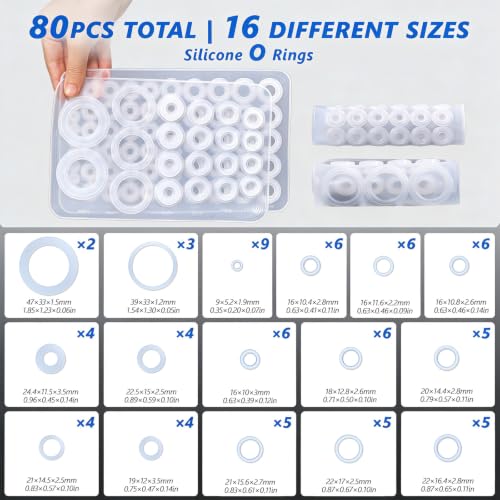 5PCS Basin Wrench Set with 80 Silicone O-Rings for Sink Faucet Repair