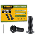 5/16-18 x 1-1/4" Bolt, 20PCS Flat Head Hex Socket Cap Screws Bolts, 304 Stainless Steel 18-8, Fully Threaded, Black Zinc Finish, with Hex Spanner - color: Black, size: 5/16-18 x 1-1/4