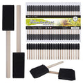 conda 1 inch Foam Brush Set of 58 Pack, Sponge Paint Brush Set with Wood Handle - Lightweight, Durable, Great for Acrylics, Crafts, Stains, Varnishes Art - size: 1"/ 58 Pack