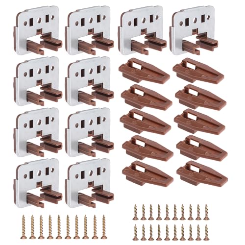 10Pcs Drawer Slide Track Guide Glide with Drawer Guide Metal Backing and Drawer Stop for Center Mount Drawer for Dressers for Nightstand for Rite-Trak I 168 Drawer Slide Systems - style: 10Pcs w/metal backing