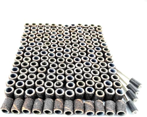 Merryland 184 Pack Sanding Drum 1/4 inch 80 Grit Drum Sander for Dremel - size: 80# 1/4" Sanding Band 184pcs