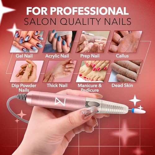 M Max Nail Drill, Brushless 2-in-1, 35000 RPM, Cordless | Rose Gold - size: Standard - Rose Gold