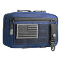 FRTKK Tactical Molle Admin Pouch Utility Laser Cut EDC Tool Pouch Bag Horizontal Modular Pouches Include US Flag Patch and Keychain - color: Blue