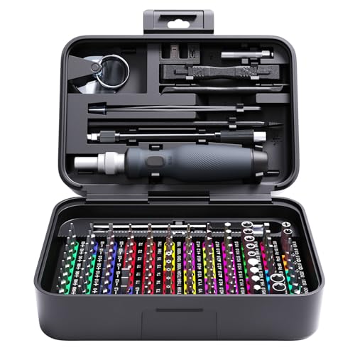 Mini Precision Screwdriver Set with Color-coded Identification, 132 in 1 Micro Magnetic Repair Tool Kits with Storage Box, 108 Bits,Small Manual Screw Driver Toolkits for iPhone/Mac/iPad/Table - color: Black
