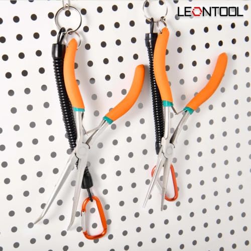 2 PCS Extra Long Bent & Straight Needle Nose Pliers Set for Jewelry Making & Fishing Hook Removal with Serrated Jaw & Lanyard - style: Extra Long Nose & Bent Nose