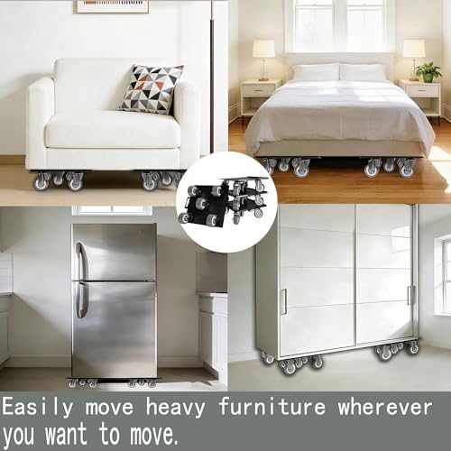 Furniture-Movers-with-Wheels-Dollies,Furniture Dolly 360°Rotatable and Lockable,Furniture Sliders with 5 Wheels Rubber Silent Furniture Lifter Tool Set,3300 lbs Load Capacity,6.3"×6.3" Grey - color: Furniture Mover Grey