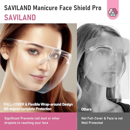 SAVILAND Anti Fog Clear Face Shield for Nail Drill Dust Splash Guard - size: 1 Count (Pack of 1)