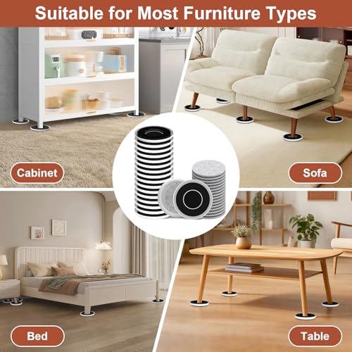 Furniture Sliders for Hardwood Floors: Multi-Surface Movers Sliders - size: 4.3in Round 16+16Pack