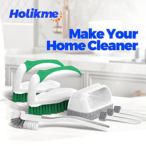 Holikme 7 Pack Cleaning Brush Scrub Brush Kitchen Brush for Floor,Green - color: Green