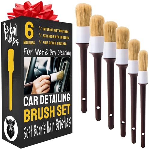 Car Detailing Brush Set 6-pc, Car Detailing Kit Interior by Detail Dudes - size: 6 Pack(Advanced)