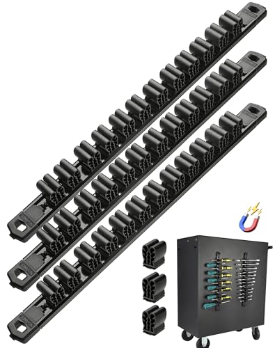 ALOANES Magnetic Screwdriver Organizer 36-Slot Black 3PC for Toolbox - color: Black
