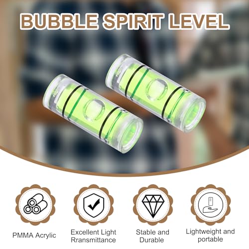 HARFINGTON 12pcs Mini Cylindrical Bubble Spirit Level Vials 6x15mm - size: 6x15mm