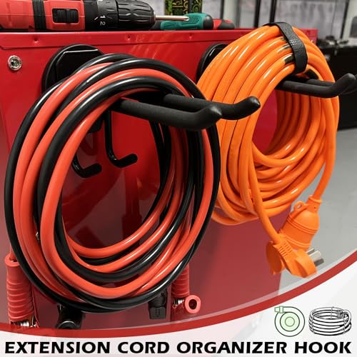 ULIBERMAGNET Double Layer Magnetic Hooks,Heavy Duty Magnetic Storage Hooks for Garden Tools,Shovel,Rope,Cable,Hose,Power Tool Organizer for Garages,Gardens,Workshop (2PACK/3.46INCH) - style: 2PACK Magnetic Tools Hooks