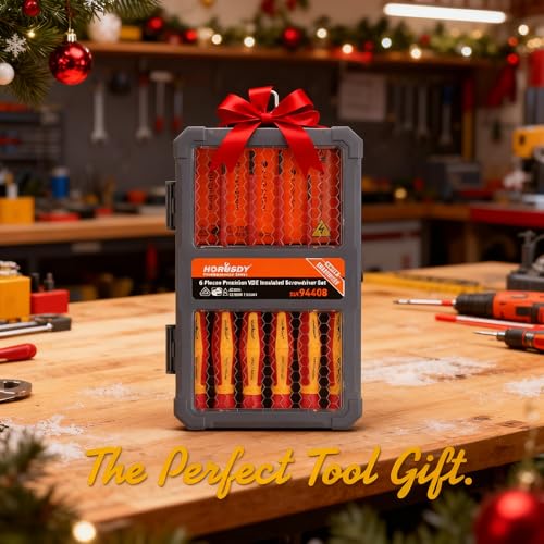 HORUSDY 1000V 6-Piece Mini Insulated Screwdriver Set, Magnetic Tip Mini Electrician Screwdriver Set Slotted(1.8mm,2.0mm2.5mm,3.0mm), Phillips: (PH00, PH0) - style: 6-Piece 1000V Mini Insulated Screwdriver Set